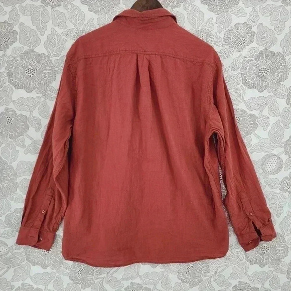 Solaris Button down Long sleeve Men's Shirt Cotton Size XL Red Brick 7743 - Picture 3 of 7